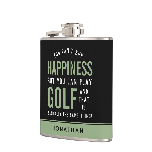 Golf ist Glück Funny Golf Lover Geschenke Flachmann (Links)