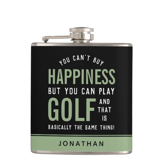 Golf ist Glück Funny Golf Lover Geschenke Flachmann (Vorderseite)