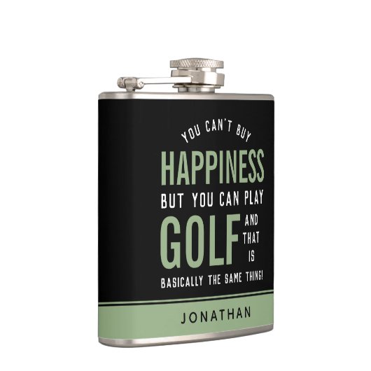Golf ist Glück Funny Golf Lover Geschenke Flachmann (Rechts)