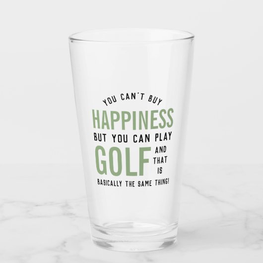 Golf ist Glück Funny Golf Lover Geschenke Glas (Vorderseite)
