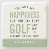 Golf ist Glück Funny Golf Lover Geschenke Steinuntersetzer (Vorderseite)