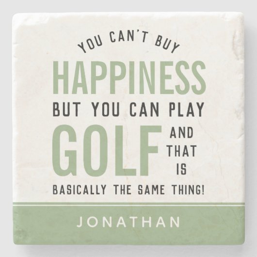 Golf ist Glück Funny Golf Lover Geschenke Steinuntersetzer (Vorderseite)