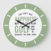 Golf ist Glück Funny Golf Lover Große Wanduhr (Vorderseite)