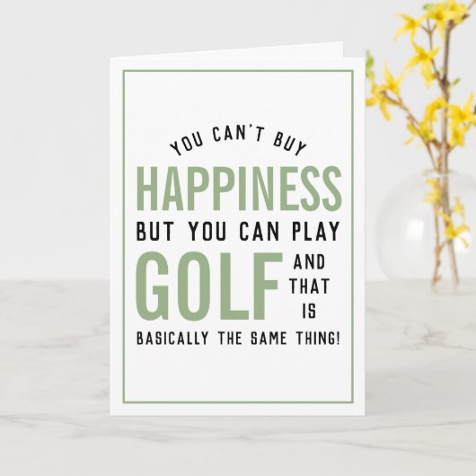 Golf ist Glück Funny Golf Lover Karte (Gelbe Blume)