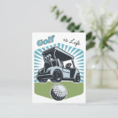 Golf ist Leben Postkarte (Stehend Vorderseite)