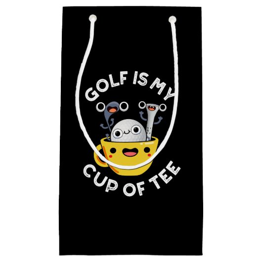 Golf ist mein Cup T-Shirt Funny Golf Pun Dark BG Kleine Geschenktüte (Vorderseite)