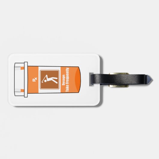 Golf ist mein Medikament Gepäckanhänger (Rückseite horizontal)