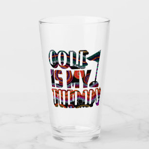 Golf ist meine Therapie Funny Typografy Sport Rede Glas