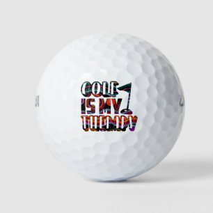 Golf ist meine Therapie Funny Typografy Sport Rede Golfball