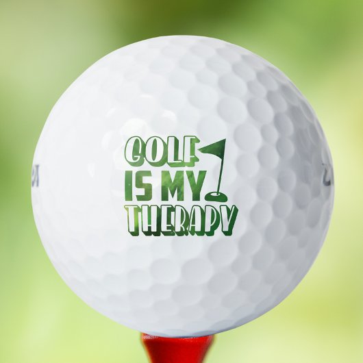 Golf ist meine Therapie Funny Typografy Sport Rede Golfball