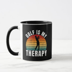 Golf ist meine Therapie Lustige Vintage-Typografie Tasse