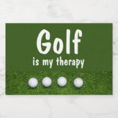 Golf ist meine Therapie mit Golfbälle auf Grün Lebensmitteletikett (Einzelnes Label)