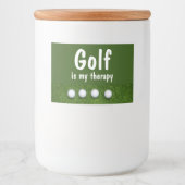 Golf ist meine Therapie mit Golfbälle auf Grün Lebensmitteletikett (Vorderseite)