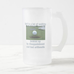 Golf ist viel Gehen Mattglas Bierglas