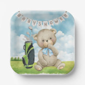 Golf It's Boy for Baby Shower Pappteller (Vorderseite)