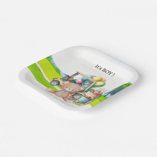 Golf It's Boy for Baby Shower Pappteller (Gewinkelt)