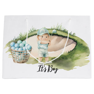 Golf It's Boy für Baby Shower oder Geburtstagsjung Große Geschenktüte