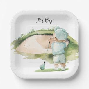 Golf It's Boy für Baby Shower   Pappteller