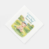 Golf It's Boy für Baby Shower Serviette (Ecke)