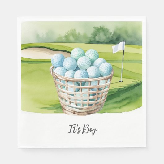 Golf It's Boy für Baby Shower Serviette (Vorderseite)
