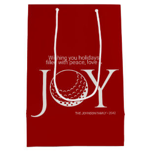 Golf Joy & Peace Christmas Mittlere Geschenktüte