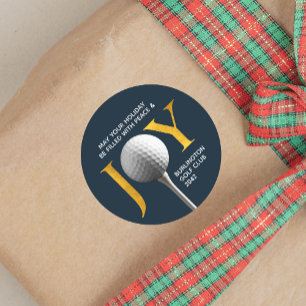 Golf Joy & Peace Christmas Runder Aufkleber