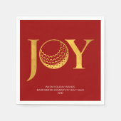Golf Joy & Peace Red Christmas Serviette (Vorderseite)