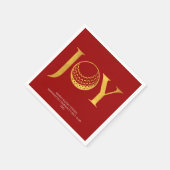 Golf Joy & Peace Red Christmas Serviette (Ecke)