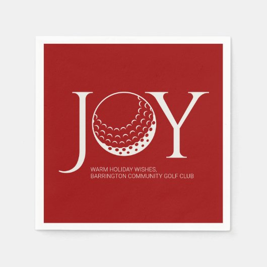 Golf Joy & Peace Red Christmas Serviette (Vorderseite)