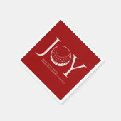 Golf Joy & Peace Red Christmas Serviette (Ecke)