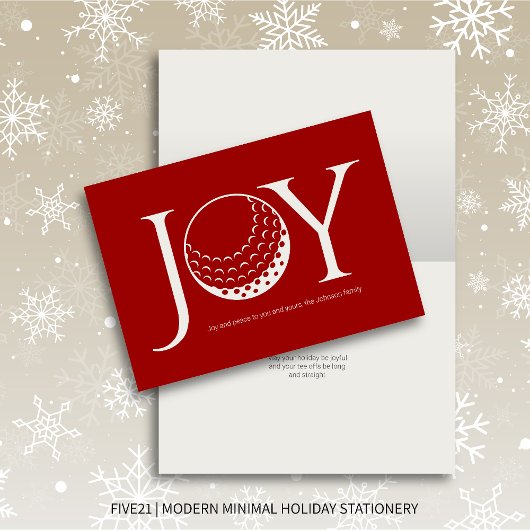 Golf Joy & Peace Red Falten Weihnachten