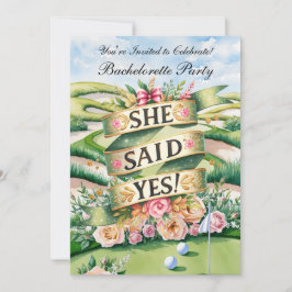 Golf Junggeselinnen-Abschied auf Golfplatz Einladung