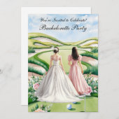 Golf Junggeselinnen-Abschied auf Golfplatz Einladung (Vorne/Hinten)