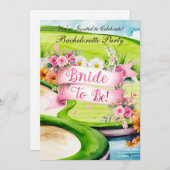 Golf Junggeselinnen-Abschied auf Golfplatz Einladung (Vorne/Hinten)