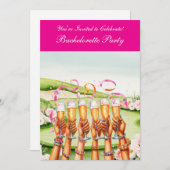 Golf Junggeselinnen-Abschied auf Golfplatz Einladung (Vorne/Hinten)