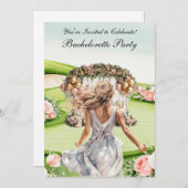 Golf Junggeselinnen-Abschied auf Golfplatz Einladung (Vorne/Hinten)