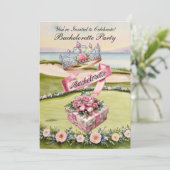 Golf Junggeselinnen-Abschied auf Golfplatz Einladung (Stehend Vorderseite)