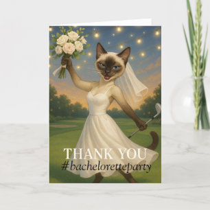 Golf Junggeselinnen-Abschied für Cat Lovers Vielen Dankeskarte