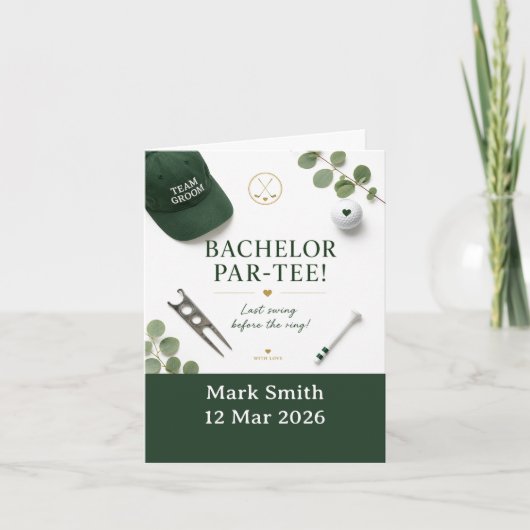 Golf-Junggesellenabschied Einladung (Vorderseite)