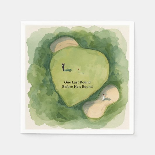 Golf Junggesellenabschied Golfer auf dem Platz Serviette (Vorderseite)