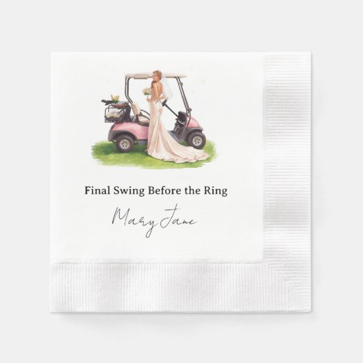 Golf Junggesellinnen-Abschied Par-Tee-Party Serviette (Vorderseite)