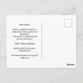 Golf-Junggesellinnen-Golferin spielt Golf Postkarte (Rückseite)