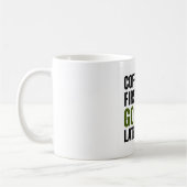 Golf Kaffee zuerst, Golf später Kaffeetasse (Links)