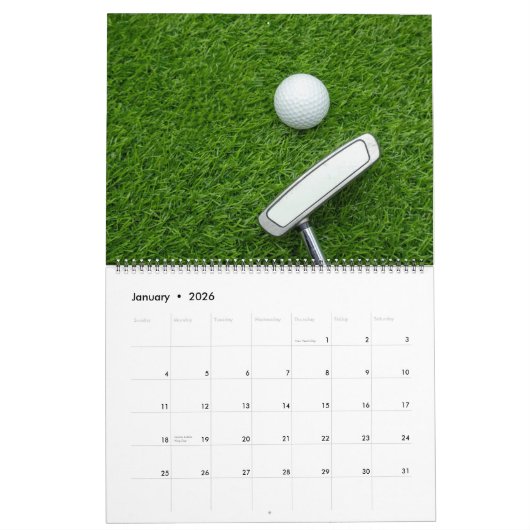 Golf-Kalender mit Golfball Weihnachten Neues Jahr Kalender (Jan 2026)