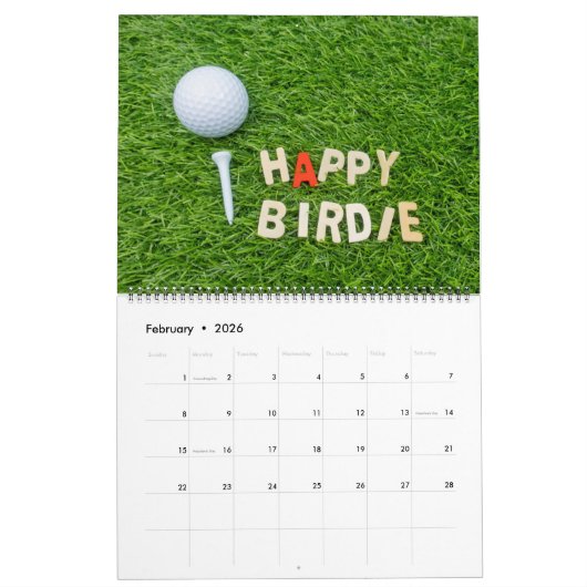 Golf-Kalender mit Golfball Weihnachten Neues Jahr Kalender (Feb 2026)