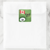 Golf Kanada Flagge und Ball für Golfer Vielen Dank Quadratischer Aufkleber (Tasche)