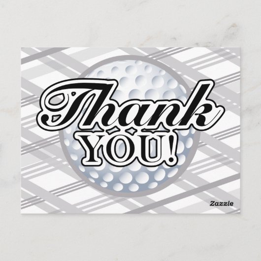 Golf, Kariert Dankeskarten Postkarte (Rückseite)