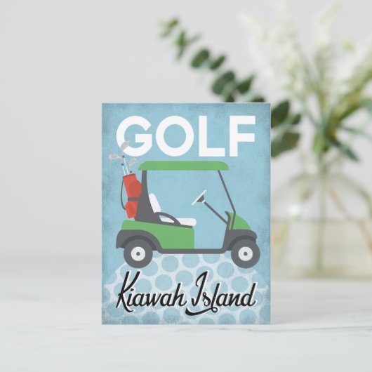 Golf Kiawah Island - Retro Vintag Postkarte (Stehend Vorderseite)