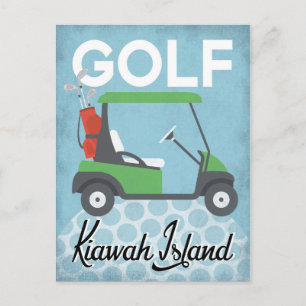 Golf Kiawah Island - Retro Vintage Postkarte