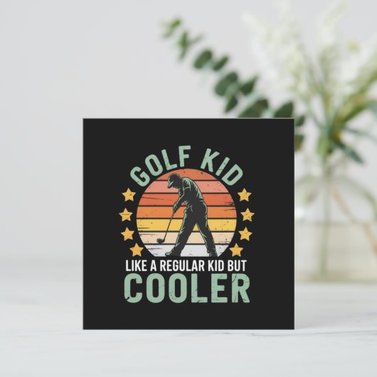 Golf Kids Funny Young Golfer & Golfing Lover Gift Einladung (Stehend Vorderseite)